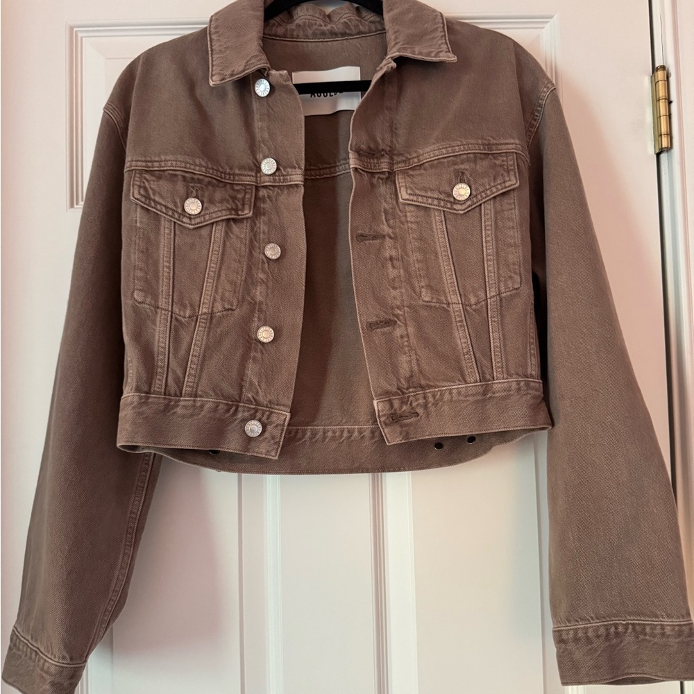 Agolde Cropped Brown Jean Jacket